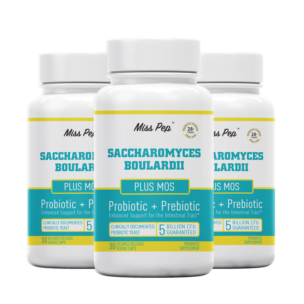 Misspep 250 mg Saccharomyces Boulardii Probiotics Plus MOS Yeast Fraction for Gut Health, 5 Billion CFU