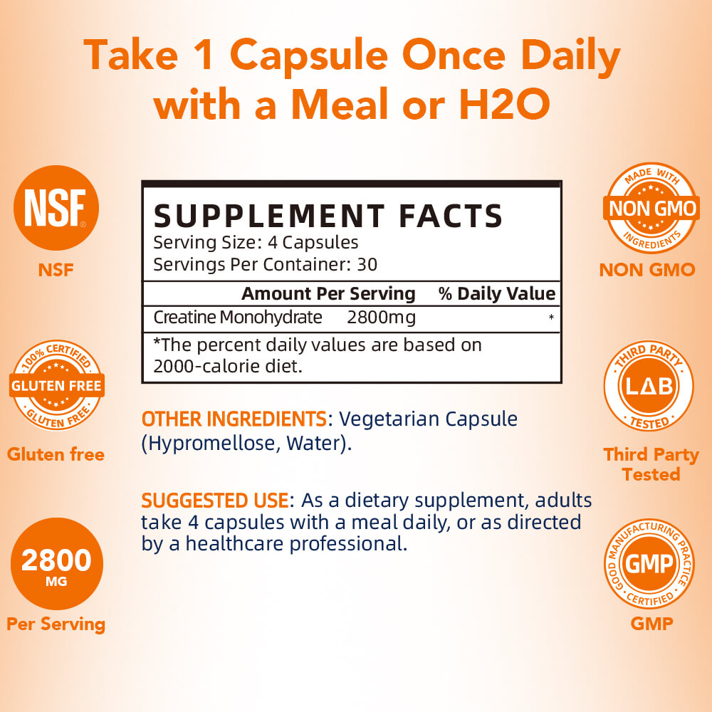 Vicwell 2800mg Creatine Monohydrate Capsules
