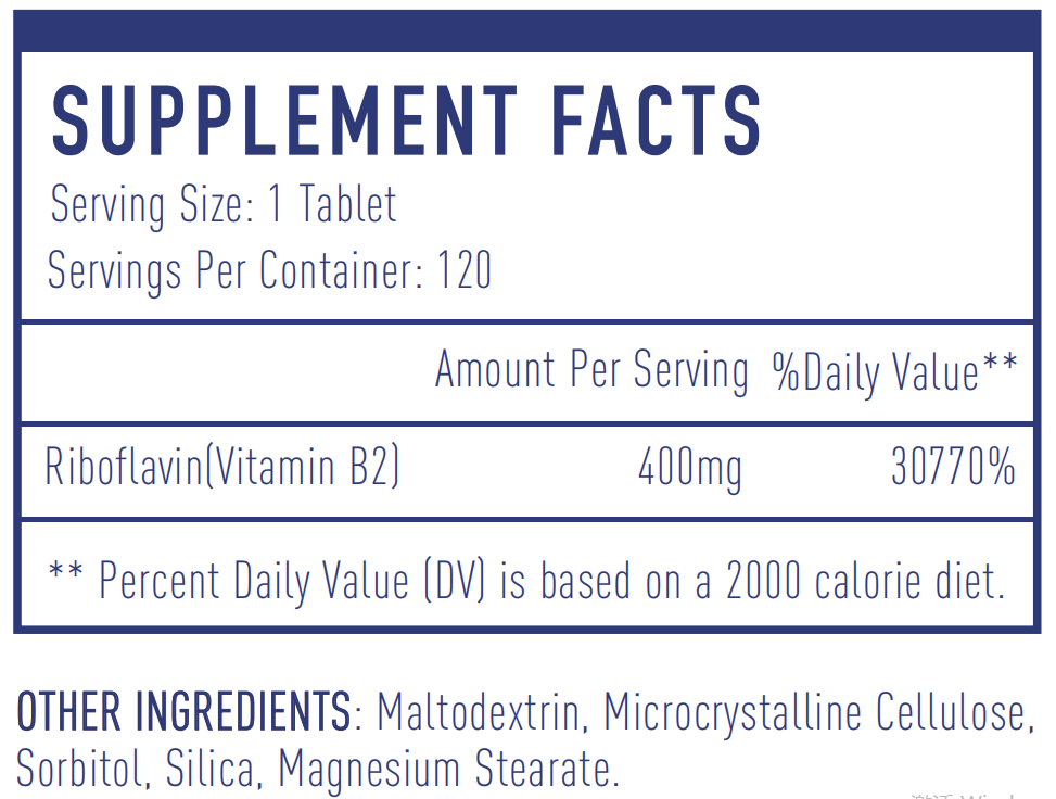 Misspep 120 Tablets Vitamin B2 Riboflavin Tablets Supplement for Immunity and Energy Support