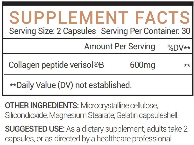Misspep VERRISOL Bioactive Collagen Peptides Supplement, 60 Capsules