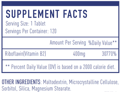 Misspep 120 Tablets Vitamin B2 Riboflavin Tablets Supplement for Immunity and Energy Support