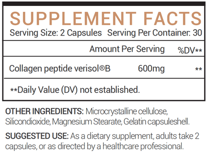 Misspep VERRISOL Bioactive Collagen Peptides Supplement, 60 Capsules